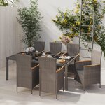 vidaXL Ensemble à manger d'extérieur 7 Pièces et coussins Résine tressée