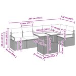 vidaXL Ensemble de canapé de jardin 7 Pièces Gris et bleu marine