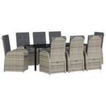 vidaXL Ensemble de salle à manger pour jardin 9 Pièces Gris polyrotin