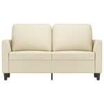vidaXL Canapé à 2 places Crème 120 cm Similicuir