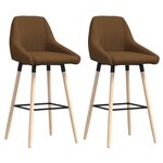 vidaXL Tabourets de bar 2 Pièces Marron Tissu