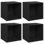 vidaXL Meubles TV 4 Pièces noir 37x35x37 cm bois d’ingénierie