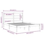 vidaXL Cadre de lit Blanc Bois de pin massif 140x190 cm