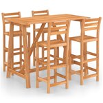 vidaXL Ensemble de bar d'extérieur 5 Pièces Bois d'acacia massif