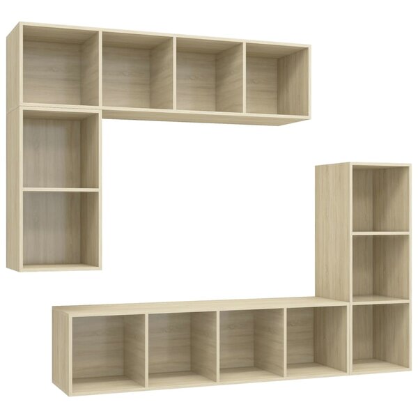 vidaXL Ensemble de meubles TV 4 Pièces Chêne sonoma Bois d'ingénierie
