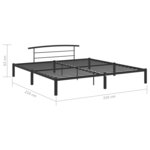 vidaXL Cadre de lit Noir Métal 200 x 200 cm