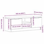 vidaXL Meuble TV Noir 102 x 35 x 36 5 cm Bois d'ingénierie