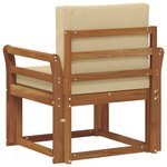 vidaXL Canapé d’extérieur Bois d'acacia massif et polyester Naturel