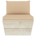 vidaXL Salon de jardin palette 6 Pièces avec coussins bois d'épicéa