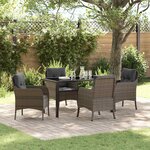 vidaXL Ensemble de salle à manger pour jardin 5 Pièces Gris Poly rotin