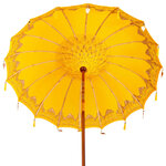 vidaXL Parasol balinais avec base Jaune 215 x 215 x 260 cm