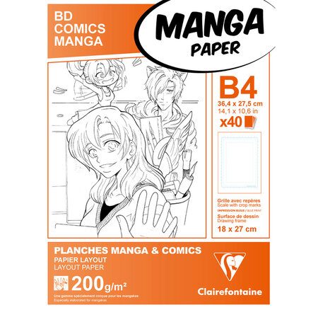 Manga Etui BD/Comic B4 40F G.S. 200g CLAIREFONTAINE