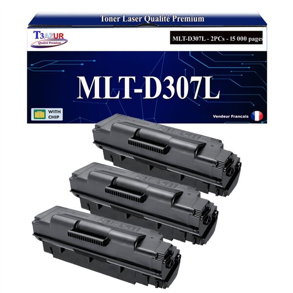 T3AZUR -3x Toners compatibles avec Samsung MLT-D307L MLTD307L pour Samsung ML-4510 ML-4510ND ML-4512ND ML-5010 ML-5010ND ML-5012ND ML-5015 ML-5015ND ML-5017ND