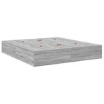 vidaXL Cadre de lit avec rangement Gris Sonoma 200 x 200 cm