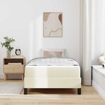 vidaXL Lit avec matelas Crème 90 x 190 cm Faux cuir