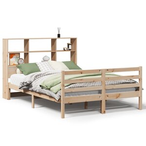 vidaXL Lit bibliothèque sans matelas 140x190 cm bois de pin massif