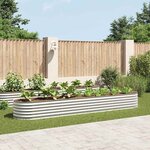 vidaXL Lit surélevé de jardin 400x80x44 cm Acier galvanisé Argenté