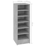 vidaXL Armoire à chaussures Gris béton 31 5x35x90 cm Bois d'ingénierie