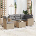 vidaXL Salon de jardin avec coussins 6 Pièces beige résine tressée