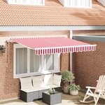 vidaXL Auvent Rétractable Automatique Rouge et Blanc 350x200 cm