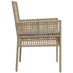 vidaXL Chaises de jardin 2 Pièces avec coussins en poly rattan beige