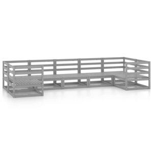 vidaXL Salon de jardin 7 Pièces Bois de pin massif