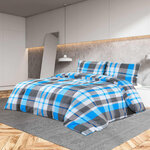 vidaXL Ensemble de housse de couette Bleu et gris 225x220 cm Coton