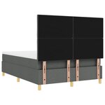 vidaXL Lit à sommier avec matelas & LED Gris foncé 140x200 cm Tissu