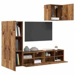 vidaXL Meubles TV muraux 4 Pièces Bois Ancien Bois d'ingénierie