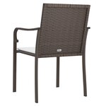 vidaXL Chaises de jardin et coussins lot de 6 marron 56x59x84 cm rotin