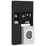 Vidaxl ensemble de meuble pour machine à laver noir aggloméré
