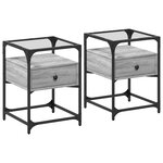 vidaXL Tables de chevet 2 Pièces sonoma gris 40x40x55 cm bois ingénierie
