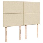 vidaXL Sommier à lattes de lit avec matelas Crème 140x200 cm Tissu