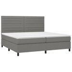 vidaXL Sommier à lattes de lit et matelas et LED Gris foncé 200x200 cm