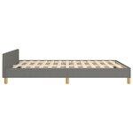 vidaXL Cadre de lit avec tête de lit Gris foncé 140x190 cm Tissu