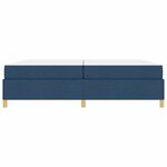 vidaXL Lit à ressorts Bleu et Bleu Foncé et Blanc 200 x 200 cm tissu