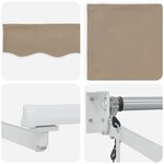 vidaXL Auvent Rétractable Beige 350 x 250 cm tissu