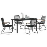 vidaXL Ensemble de salle à manger pour jardin 5 Pièces Noir Rattan PVC