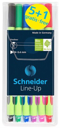 Fineliner Line-Up 04 assorti Pochette 6 pièces spécial SCHNEIDER