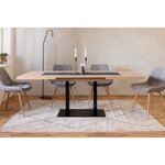 ORLANDO Table a manger a rallonge - Style industriel - Décor chene sonoma et noir - L 120-200 x P 80 x H 75 cm
