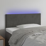 vidaXL Tête de lit à LED Gris foncé 100x5x78/88 cm Velours