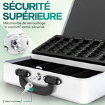 ACROPAQ Caisse monnaie Profetionnelle 30x25x9cm- Coffret Monnaie Acier- Monnayeur  2 clés  Compartiments à monnaie- Poignée Robuste