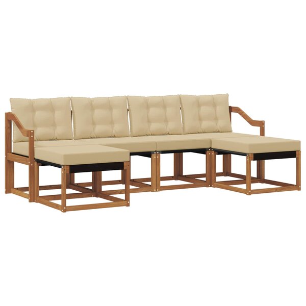 vidaXL Ensemble de canapés d'extérieur 6 Pièces Naturel et Beige