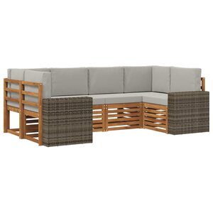 vidaXL Ensemble de canapés d'extérieur 6 pc Naturel et gris clair