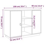vidaXL Buffet Gris 100x40x75 cm Bois massif de pin
