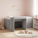 vidaXL Lit haut pour enfants avec bureau Sonoma gris Bois d'ingénierie