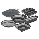 Tefal j4170314 crispybake moule a cake carré 23x23 cm - 100   silicone rétractable - haute qualité - résistance - gris java pepper