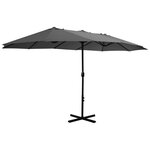 vidaXL Parasol d'extérieur poteau en aluminium 460 x 270 cm anthracite