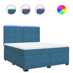 vidaXL Sommier à lattes de lit et matelas bleu 180x200 cm velours