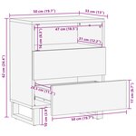 vidaXL Cabinet de chevet 50x33x60 cm Bois massif de manguier